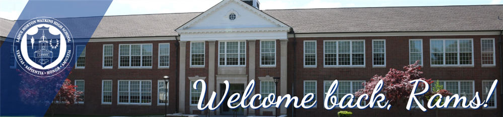 Welcome back text on high school building